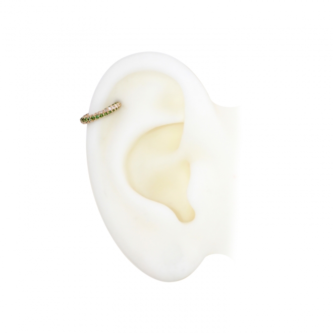 Twist Color Gemstones Hoop Flat Back Helix