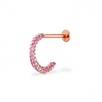 Twist Color Gemstones Hoop Flat Back Helix