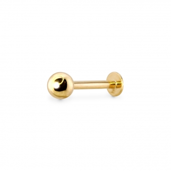 3mm Solid Gold Ball Flat Back Helix