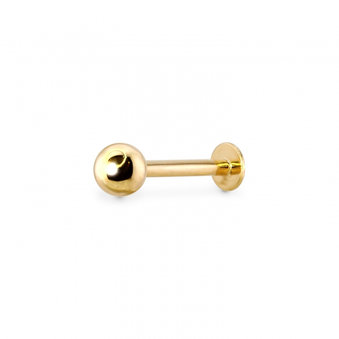 3mm Solid Gold Ball Flat Back Helix