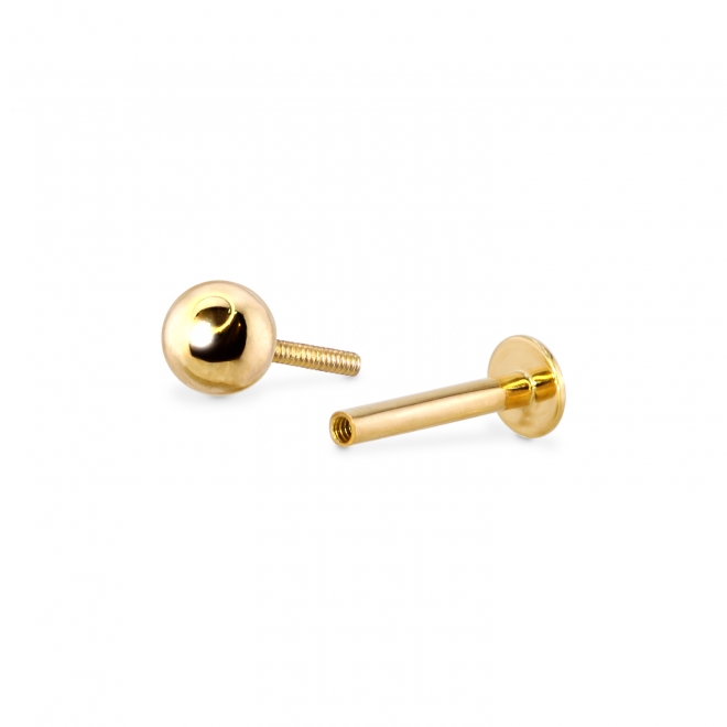 3mm Solid Gold Ball Flat Back Helix