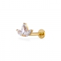 Three Leaf Marquise Diamonds Flat-Back Helix Three Leaf Marquise Diamonds Flat-Back Helix