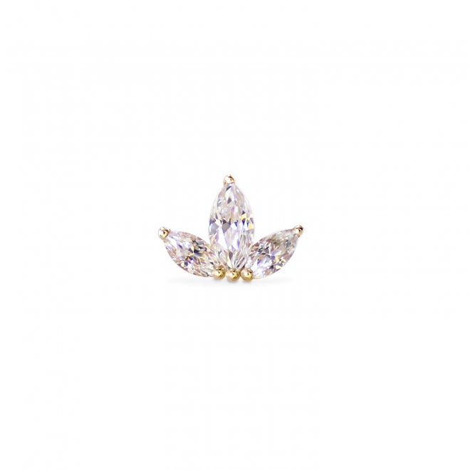 Three Leaf Marquise Diamonds Flat-Back Helix Three Leaf Marquise Diamonds Flat-Back Helix