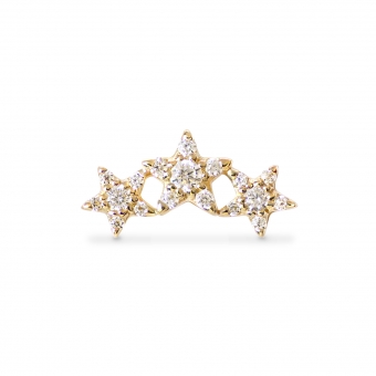 Three Diamonds Gold Stars Flat-Back Helix