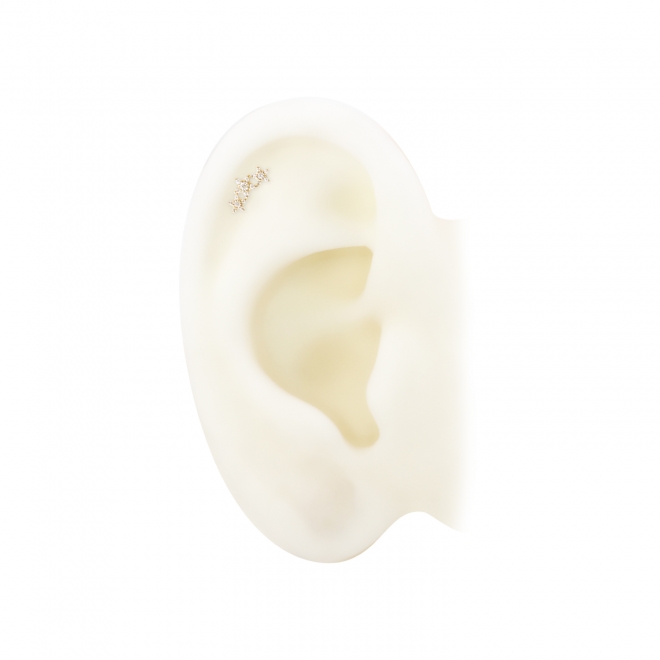 Three Diamonds Gold Stars Flat-Back Helix Three Diamonds Gold Stars Flat-Back Helix