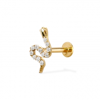 Little Snake with Diamonds Flat-Back Helix