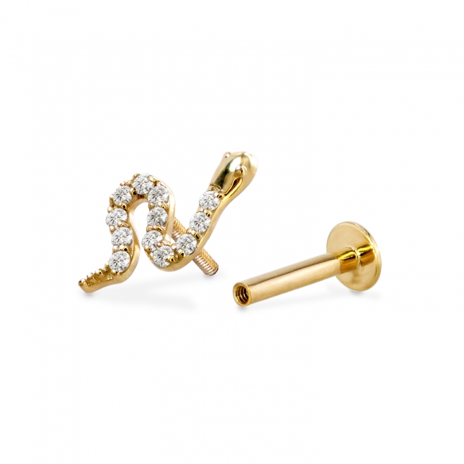 Little Snake with Diamonds Flat-Back Helix Little Snake with Diamonds Flat-Back Helix