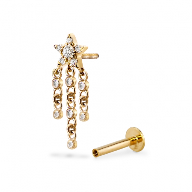 Starburst Diamonds Chain Drop Flat-Back Helix