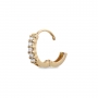 Solid Gold Charm Holder Huggie Earring with Diamonds (By Piece)