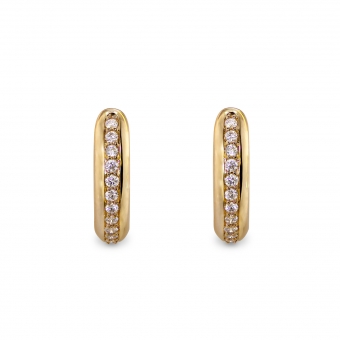 Curve Huggie Earrings with Natural Diamonds