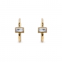 Full Bezel Horizontal Baguette Huggie Earring Full Bezel Horizontal Baguette Huggie Earring
