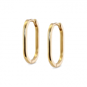 Huggie Earrings Oval Shape