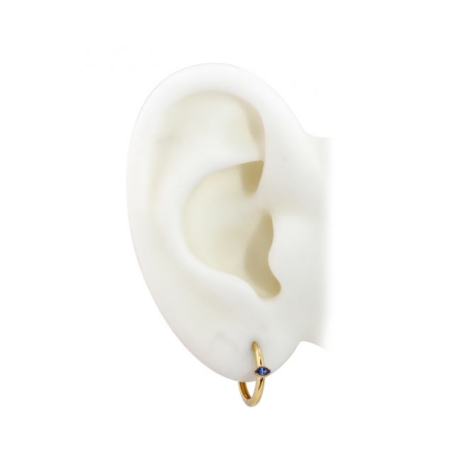 Half-Bezel Marquise Huggie Earring Half-Bezel Marquise Huggie Earring