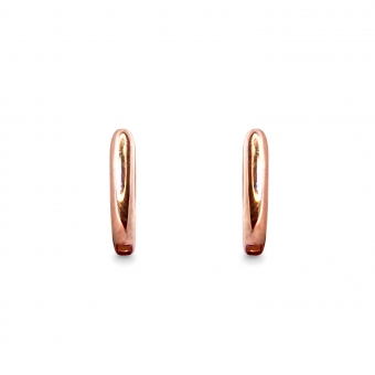 Solid Gold Charm Holder Huggie Earrings