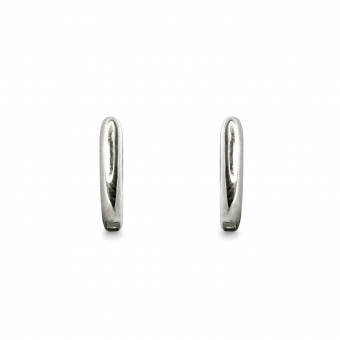 Solid Gold Charm Holder Huggie Earrings