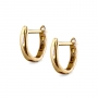 Solid Gold Charm Holder Huggie Earrings