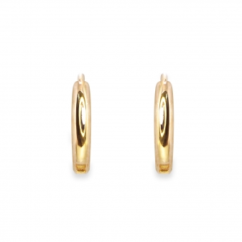 Solid Gold Huggie Earrings with Charm Holder II