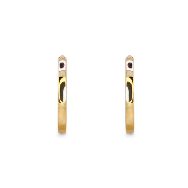 Classic Solid Gold Hanging Hook Huggie Earring