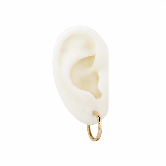 Classic Solid Gold Hanging Hook Huggie Earring