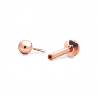 4mm Solid Gold Ball Push In Piercing