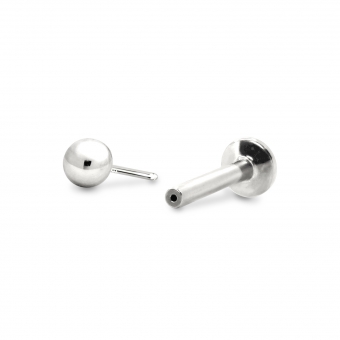 4mm Solid Gold Ball Push In Piercing