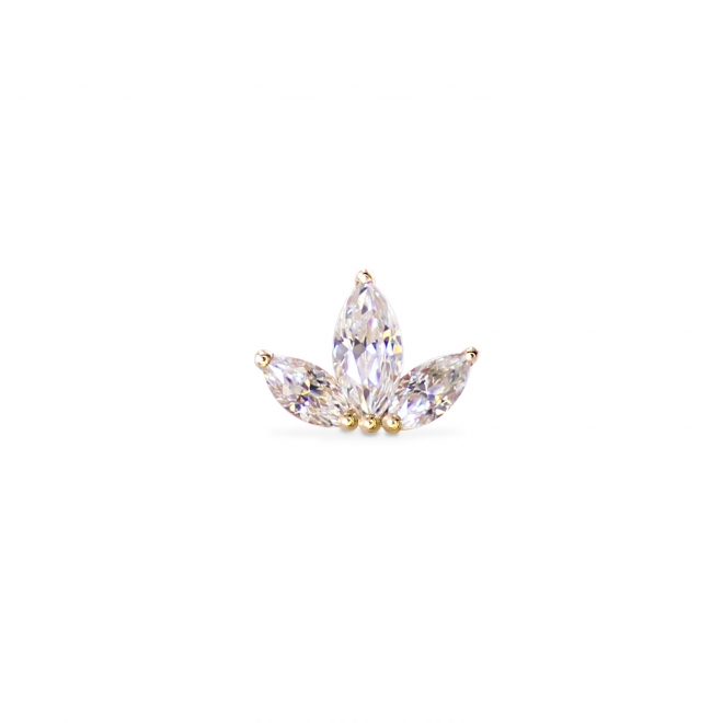 Three Leaf Marquise Diamonds Push In Piercing Three Leaf Marquise Diamonds Push In Piercing
