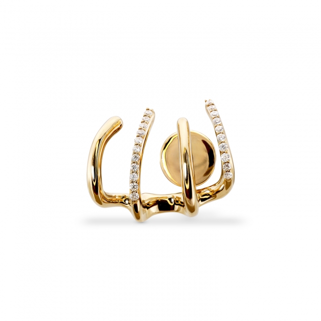 Quad Row Pavé Cuff Earrings with Screw Back