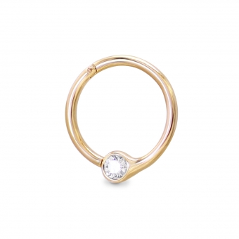 Drop Hinged Segment Ring with Gemstone