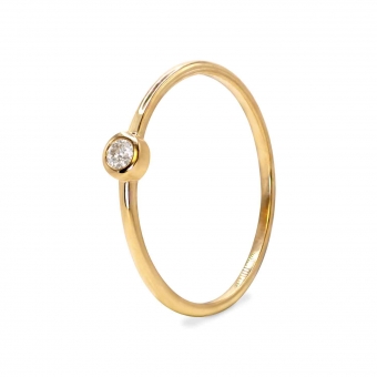 2.5mm Solitaire Gemstone Bezel Setting Ring