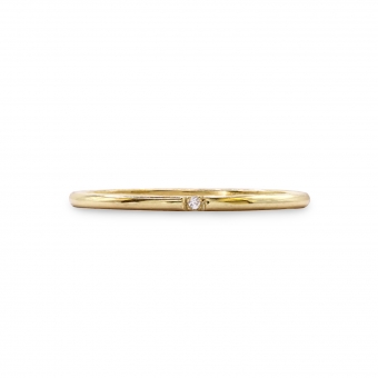 Gold Plain Diamond Ring with 1mm Stone