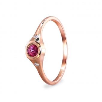 Beautiful Engagement Ring with 3.5mm Center Stone - Bezel Setting