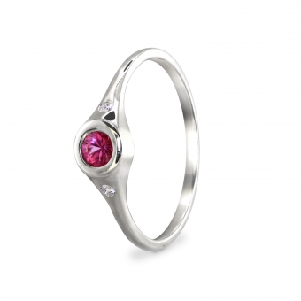 Beautiful Engagement Ring with 3.5mm Center Stone - Bezel Setting