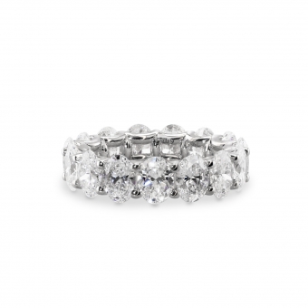 17 Oval Cut Diamonds Eternity Band Ring