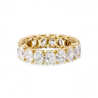 Oval Cut Diamonds Eternity Gold Ring 