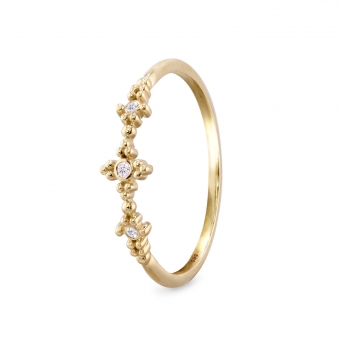 Dot Flower Ring with Diamonds