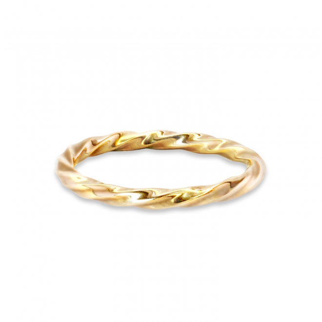 Gold Twisted Ring - 2mm Thickness