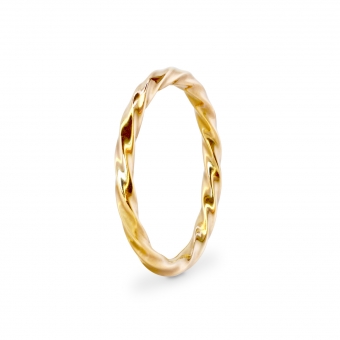 Gold Twisted Ring - 2mm Thickness