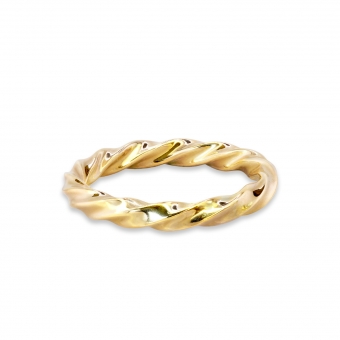 Gold Twisted Ring - 3mm Thickness