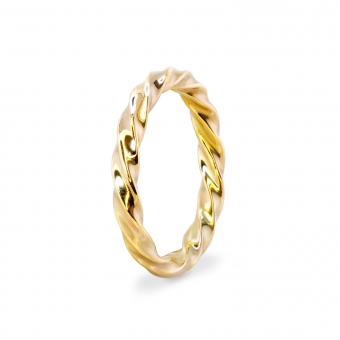 Gold Twisted Ring - 3mm Thickness