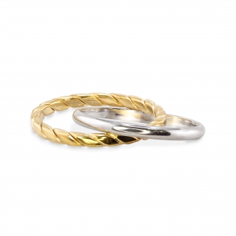 Hollow Twisted and Plain Ring