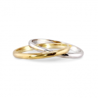 2mm Hollow Duo Plain Ring