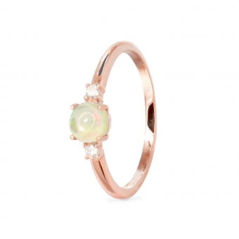 Opal Gold Ring with Diamonds