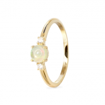 Opal Gold Ring with Diamonds