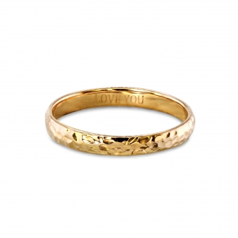 Classic Finished Hammer Gold Ring