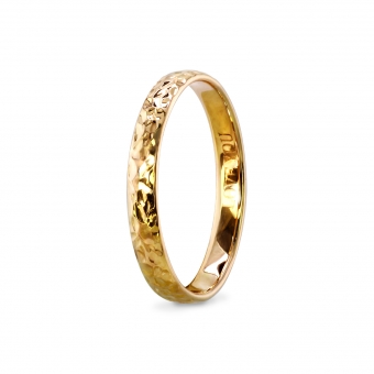 Classic Finished Hammer Gold Ring