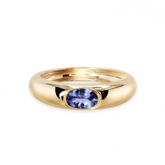 Oval Diamonds Gypsy Setting Bombay Gold Ring