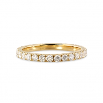 Eternity 2mm Diamonds Pavé Gold Ring