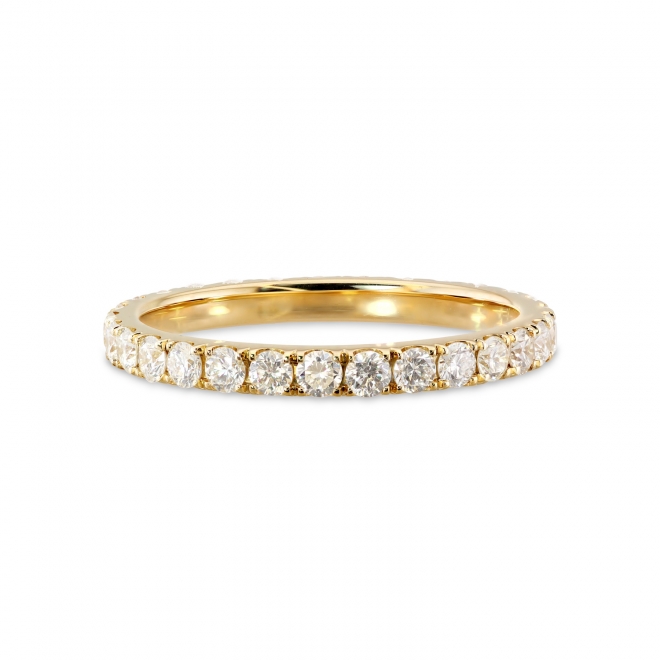 Eternity 2mm Diamonds Pavé Gold Ring