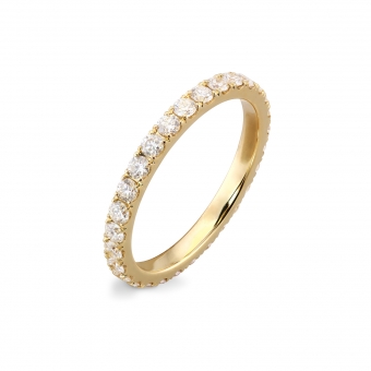 Eternity 2mm Diamonds Pavé Gold Ring
