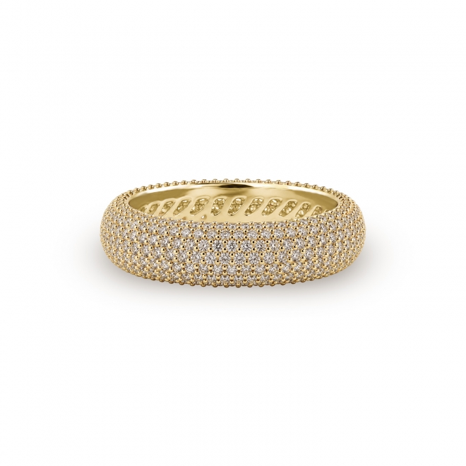Multi row bombay pavé diamond eternity band